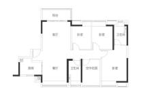 保利天寰14/15座G户型131.31㎡ 3室2厅2卫1厨