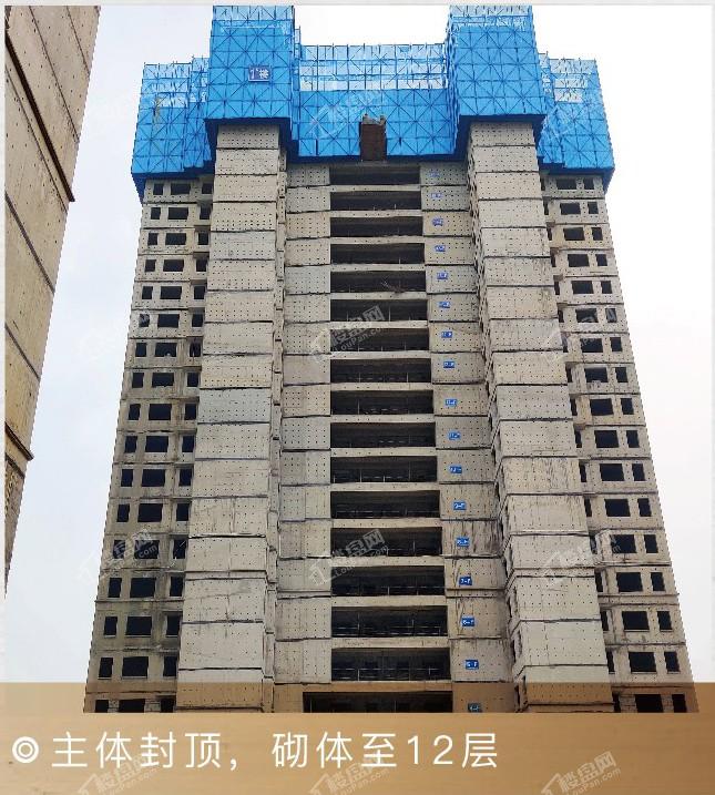 建业通和府2期工程进度：1#楼主体封顶，砌体至12层