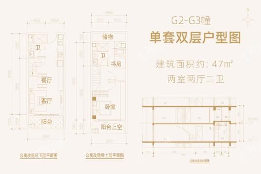 台山万达广场G2-G3幢 2室2厅2卫1厨