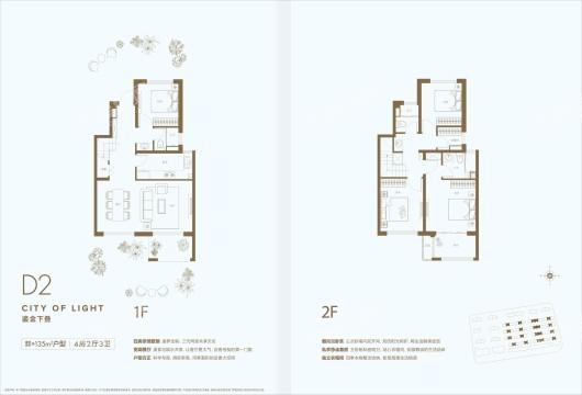 光语著135㎡户型 4室2厅3卫1厨