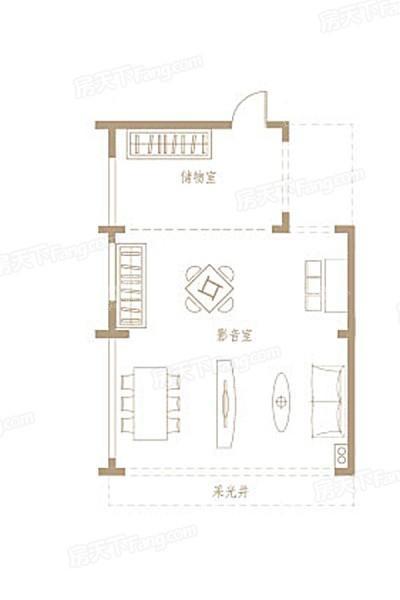 鑫苑藏龙首府联排别墅143平户型地下一层