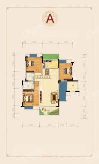 学府银座A户型 3室2厅2卫1厨