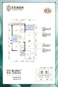 景业雍景园05户型119㎡三房两厅两卫 3室2厅2卫1厨