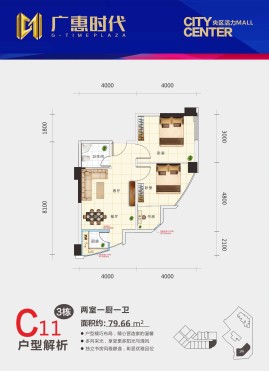 广惠时代3栋C11户型