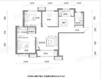 紫晶悦和中心2#地7#A户型126㎡ 3室2厅2卫1厨