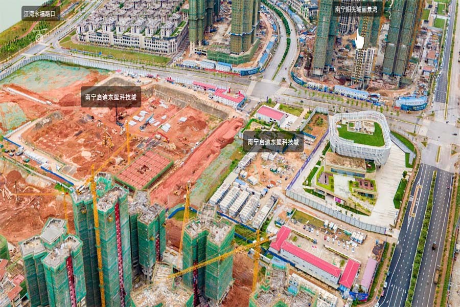 南宁启迪东盟科技城A区公寓建设进度（摄于2019-6）