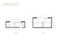 远洋·晟公馆B8户型 1室1厅1卫1厨