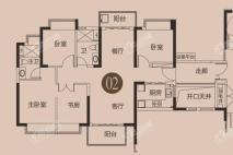 御城花园4栋02户型 4室2厅2卫1厨