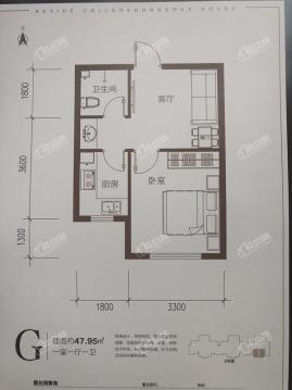 绿地·新里海德壹号G户型一室一厅一卫