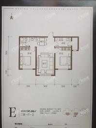 绿地·新里海德壹号E户型二室一厅一卫