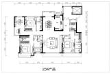 天山国府壹號234平四室户型 4室2厅2卫1厨