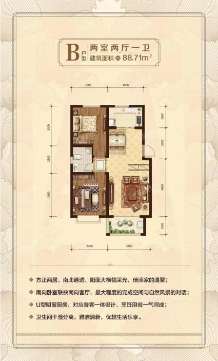 B户型89平2室2厅1卫