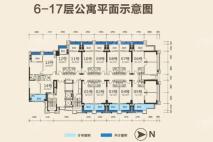 建实帝景公馆6-17层公寓平面图 14室