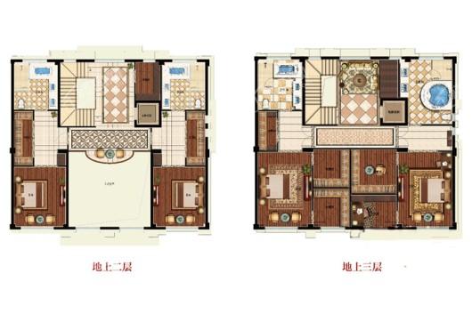 滨江春盛大江名筑C户型-地上二、三层 9室5厅8卫2厨
