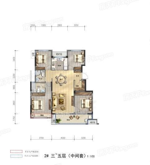 杭州江山风华126方 中间套 4室2厅2卫1厨