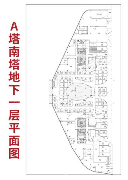 A塔南塔地下一层平面图