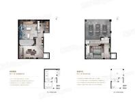 中实·玺樾府上叠B户型220㎡地下一层二层 9室8厅5卫2厨