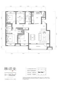 吴中姑苏院洋房162平米户型图 4室2厅2卫1厨