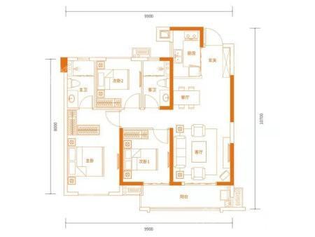 B户型， 3室2厅2卫1厨， 建筑面积约105.00平米