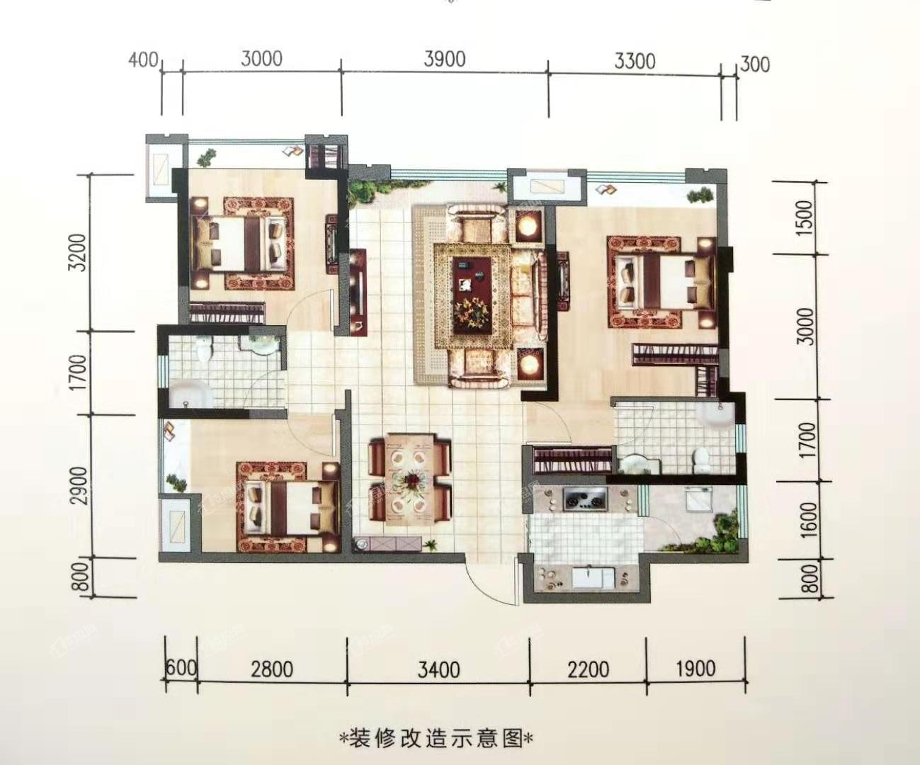 南充翰林锦府4室2厅2卫户型图