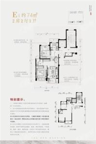 吉翔大悦府E户型 2室2厅1卫1厨