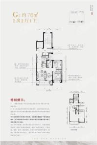 吉翔大悦府G户型 2室2厅2卫1厨