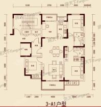 宏矗龙铂郡户型3-A1 4室2厅2卫1厨