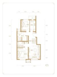 中海首钢·金裕雅苑C1户型 3室2厅1卫1厨
