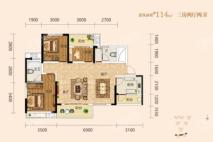 盛地东方芯府6#114平户型 3室2厅2卫1厨