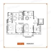 绿地·国际博览城135平户型 4室2厅2卫1厨