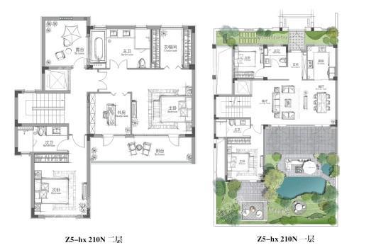 蓝城·上虞江南里2 4室2厅4卫1厨