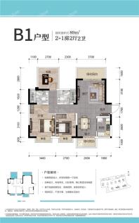 中南春风南岸10-15#楼89㎡B1户型