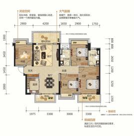 阳光城丽景湾C1#楼123㎡三房户型