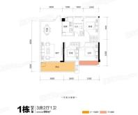 锦荟豪庭1栋02户型 3室2厅1卫1厨