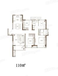 新浦西孔雀城·云樾东方110户型图 4室2厅2卫1厨