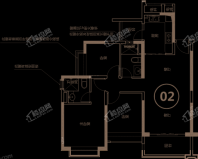 恒大中央公园7幢1单元02户型 3室2厅2卫1厨 3室2厅2卫1厨