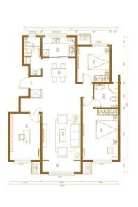 景畔学苑C户型 3室2厅2卫1厨