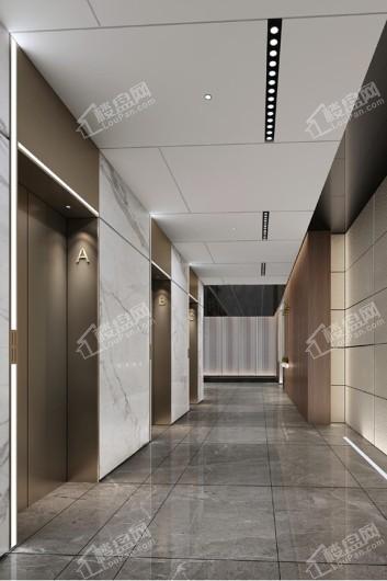 远洋新天地二期写字楼标准层电梯厅