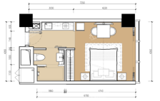 43㎡户型， 商办， 建筑面积约43.00平米