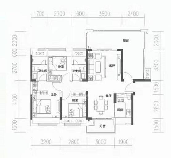 润金名苑A户型110平