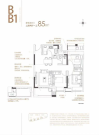 BB1户型三室两厅一卫