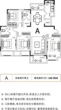 建业·春天里A四室两厅两卫 4室2厅2卫1厨