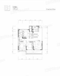 融创·滨湖印高层-129㎡户型 3室2厅2卫1厨