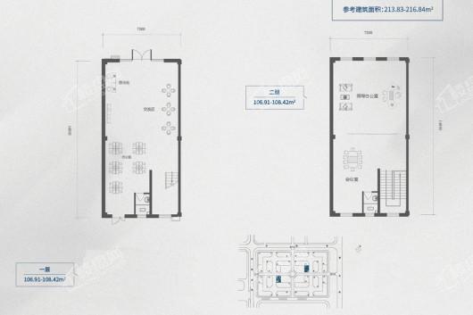 哈尔滨·哈南文化科技产业园7、11号楼B户型 2室2卫