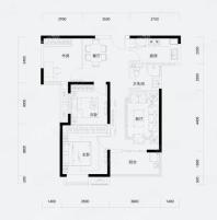 B户型， 3室2厅1卫1厨， 建筑面积约103.00平米