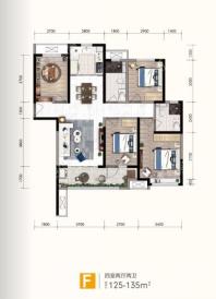 保利时光印象F户型 4室2厅2卫1厨
