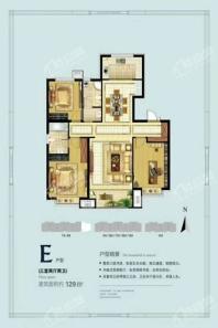 铂悦郡E户型 3室2厅2卫1厨