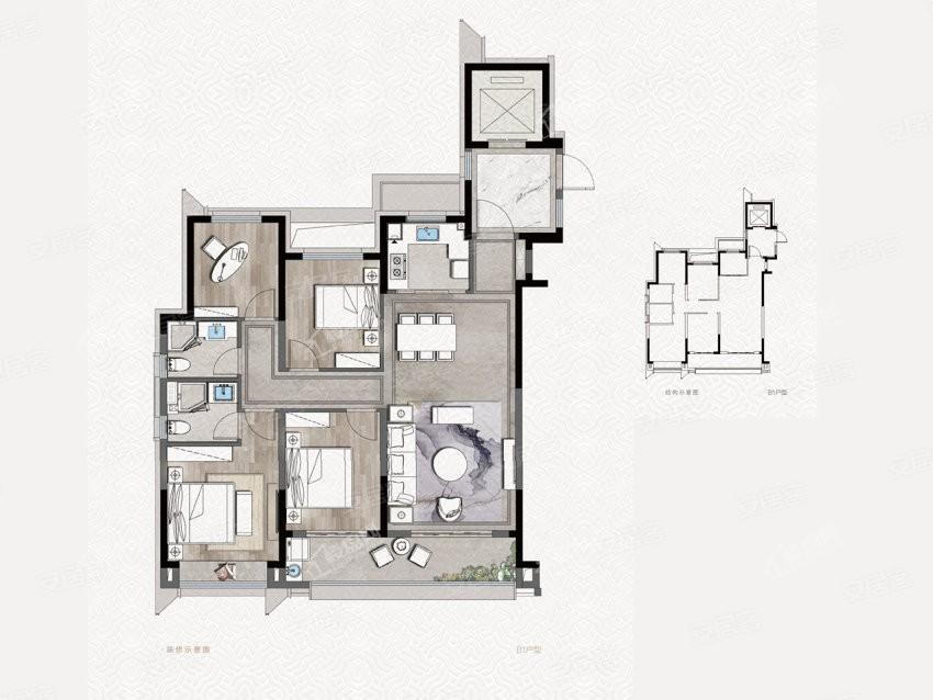 建筑面积：约129m²