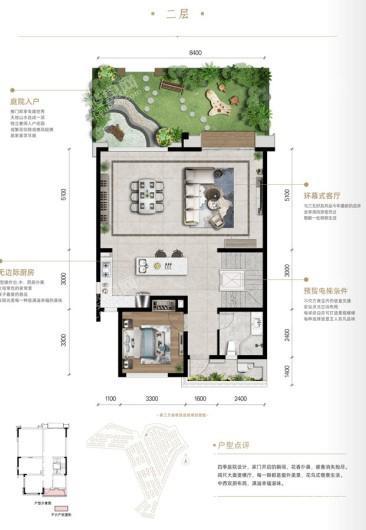 龙湖悠山郡千山新屿联排户型图D端户二层 5室3厅5卫2厨