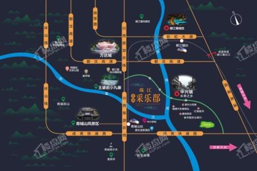 珠江采乐郡交通图